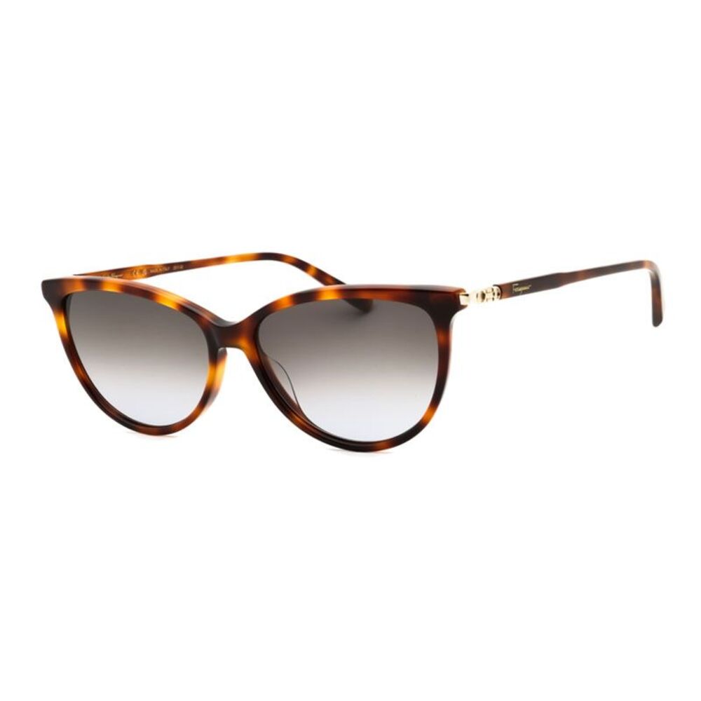 Salvatore Ferragamo Sunglasses Cat Eye Full Rim, Havana Frame and Grey Gradient